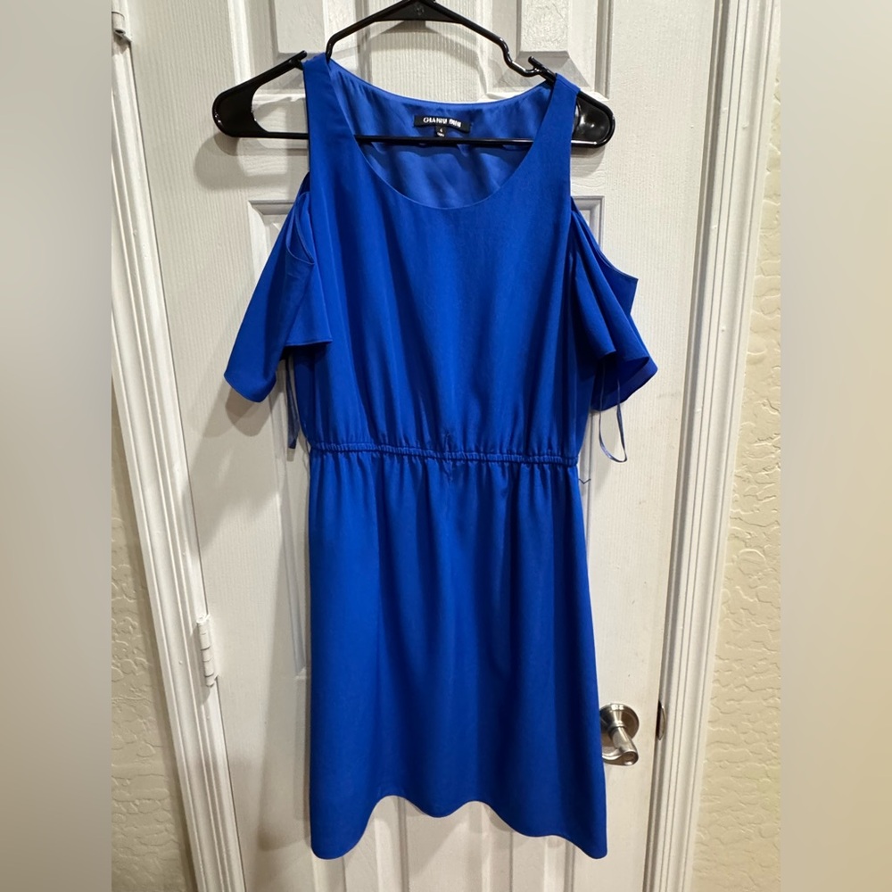 Gianni Bini Royal Blue Cold Shoulder Mini Dress